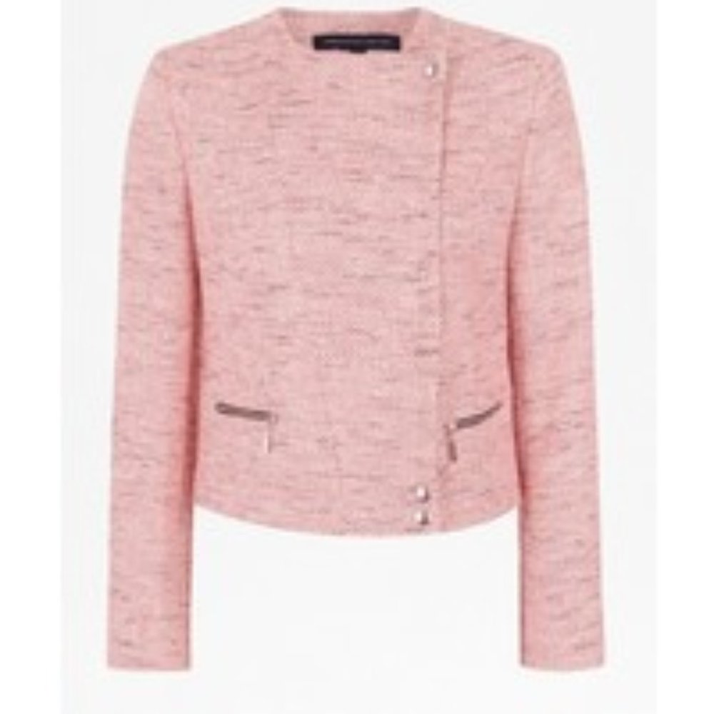 French Connection Bel Air Tweed Biker Jacket
